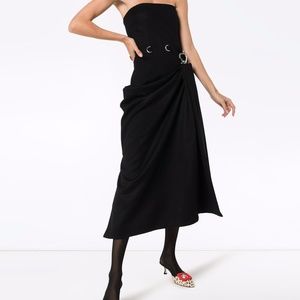 Prada sleeveless corseted midi runway dress
